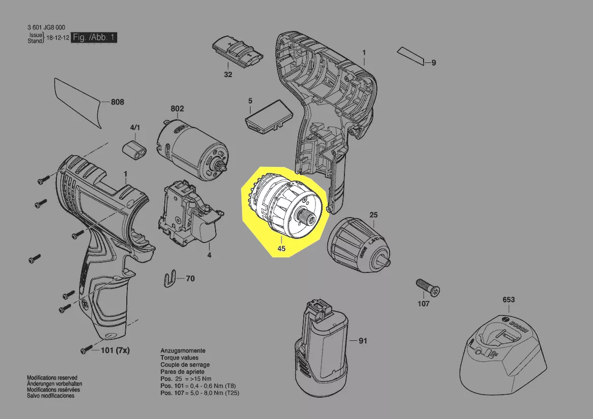 Boîte d\'engrenage planetaire réf. 1 600 A01 2MN Bosch